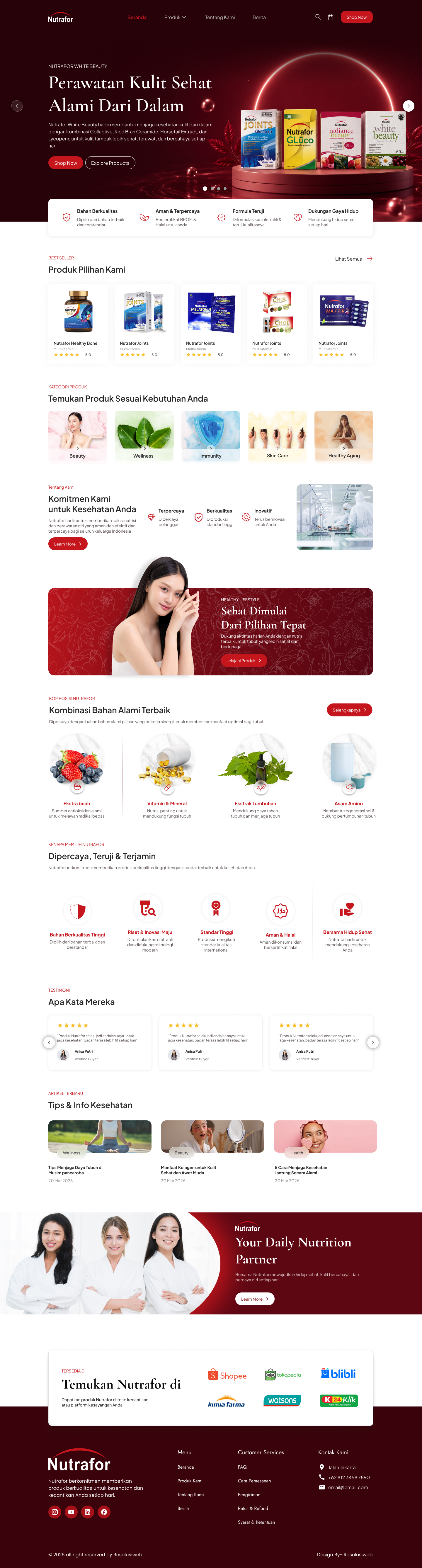 Nutrafor website mockup 1
